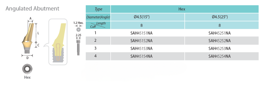 Angulated Abutment - Narrow